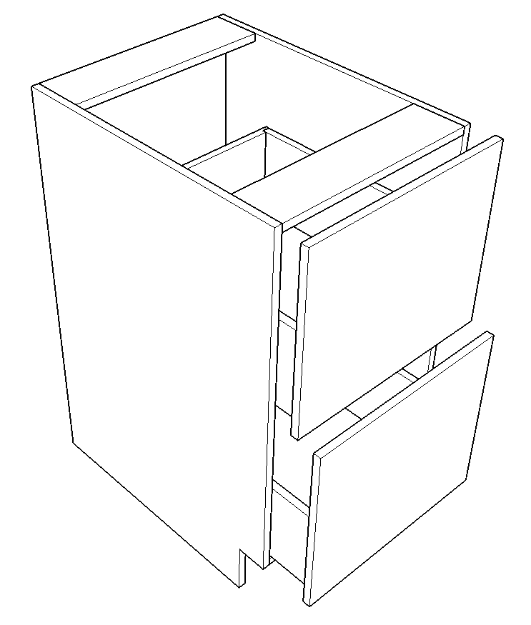 Two Drawer Base (Breckenridge - Cream White