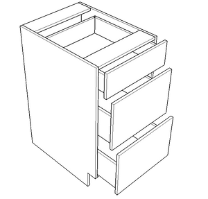 Three Drawer Base (Aspen - Lithium)