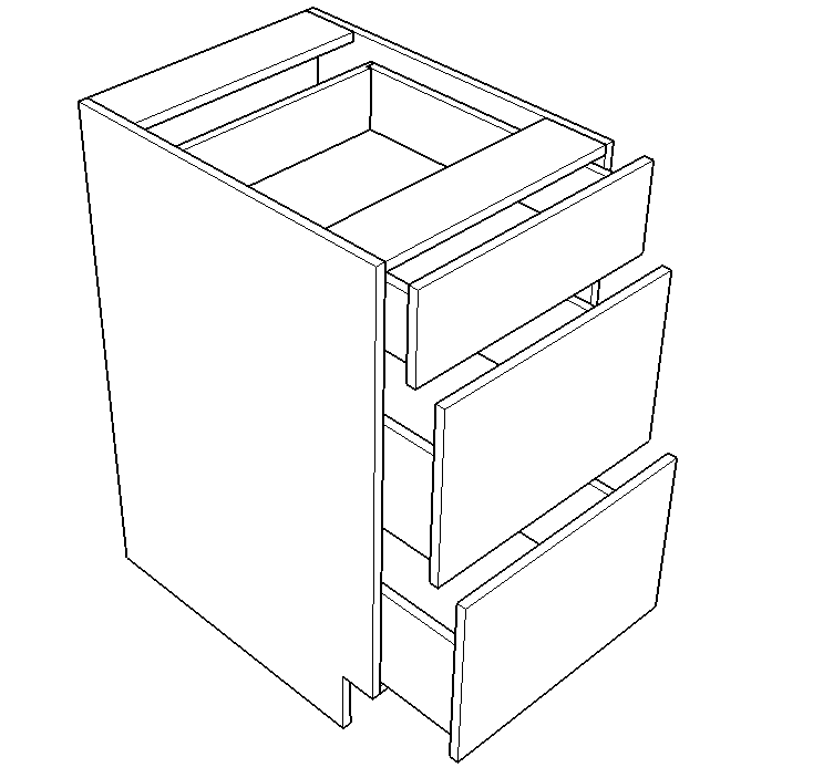 Three Drawer Base (Aspen - Lithium)