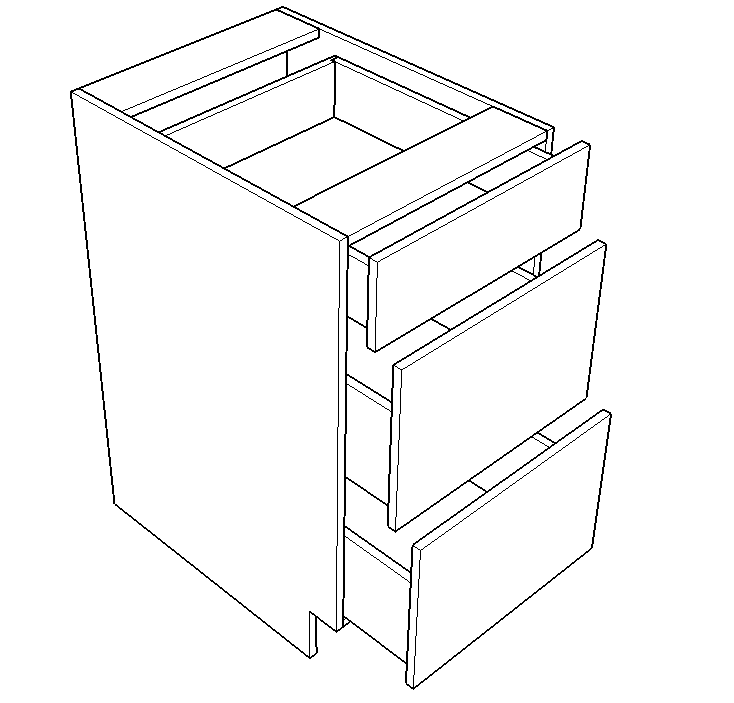 Three Drawer Base (Telluride - Ebony)