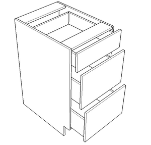 Three Drawer Base (Vail - Ebony)