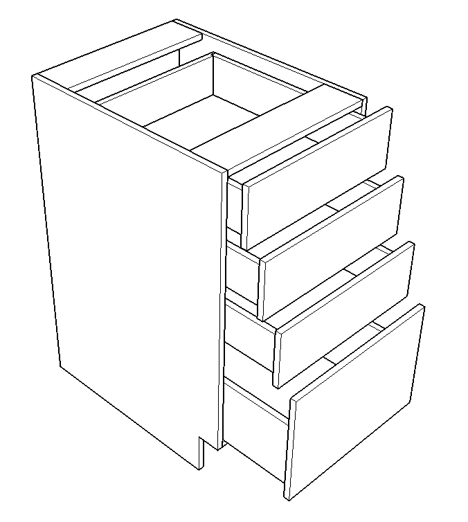 Four Drawer Base (Breckenridge - Ebony)