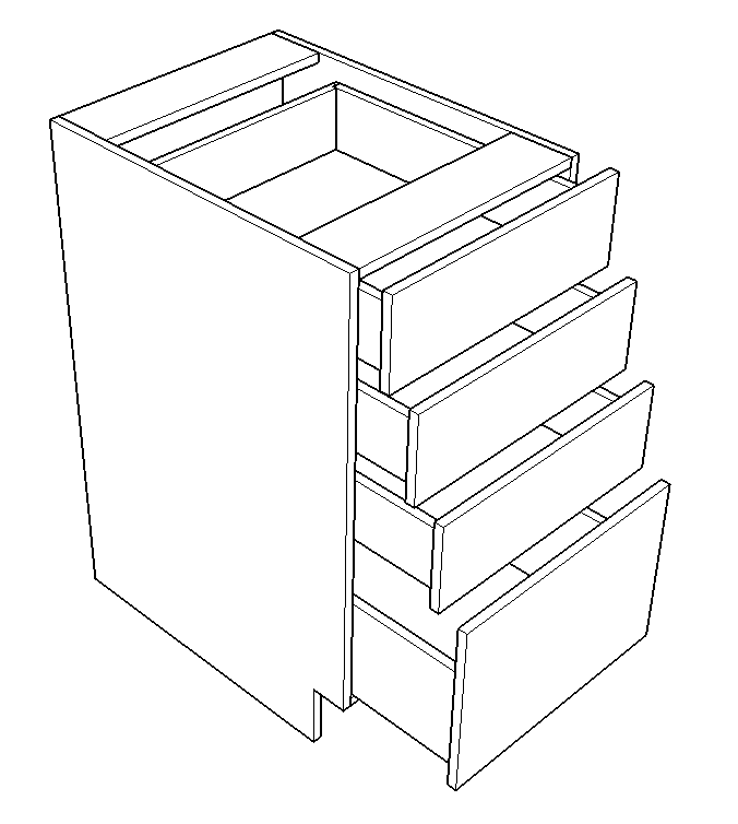 Four Drawer Base (Stowe - Blue Jeans )