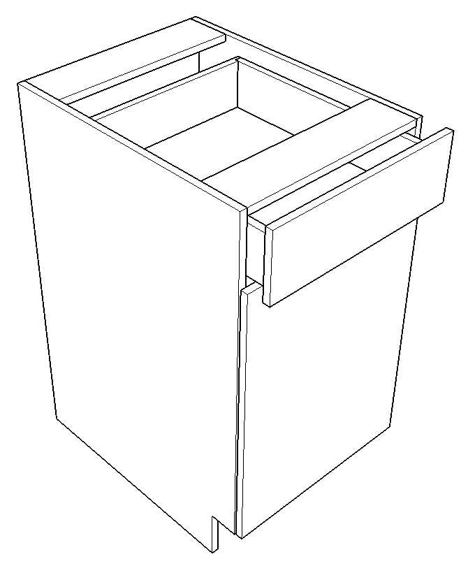 Base with Drawer - Single Door (Vail - Ebony)