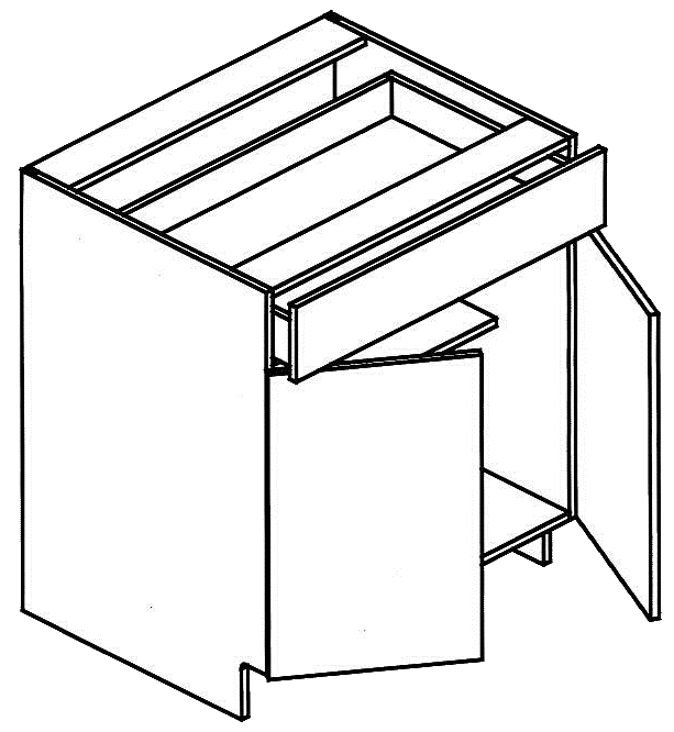Base with Drawer - Double Door (Alta - Ebony)