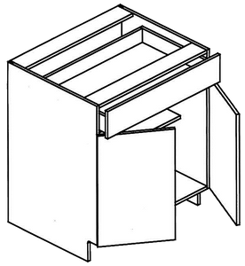 Base with Drawer - Double Door (Alta - Cream White)