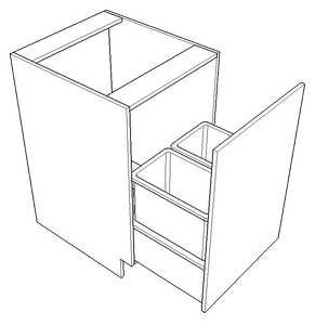 Pull Out Full Door Base with Waste Bin C-B3 - 21" Wide (Vail - Lithium)