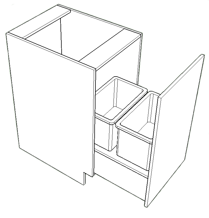 Pull Out Full Door Base with Waste Bin C-A2 - 15