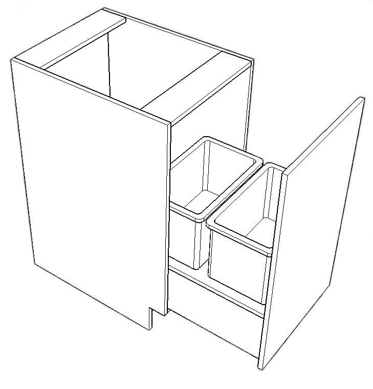 Pull Out Full Door Base with Waste Bin C-A2 - 15