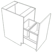 Pull Out Full Door Base with Waste Bin C-B4 - 18