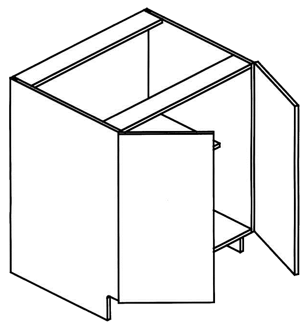 Full Door Base - Double Door (Aspen - Ebony)