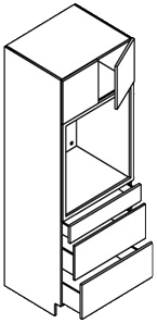Tall - Single Oven - 3 drawers (Aspen - Ebony)