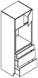Tall - Single Oven - 3 drawers (Vail - Orion Gray)