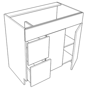 Vanity - Sink Base With Drawers - Double Door - Left (Alta - Cream White)