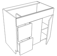 Vanity - Sink Base With Drawers - Double Door - Left (Alta - Orion Gray)