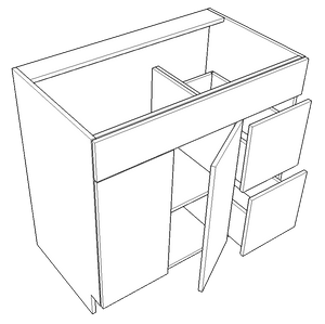 Vanity - Sink Base With Drawers - Double Door - Right (Telluride - Ebony)