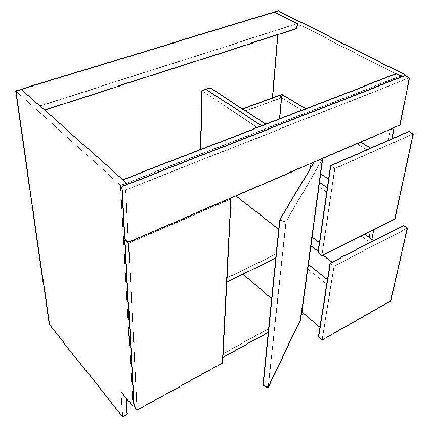 Vanity - Sink Base With Drawers - Double Door - Right (Stowe - Orion Gray)