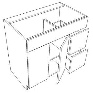 Vanity - Sink Base With Drawers - Double Door - Right (Alta - Cream White)