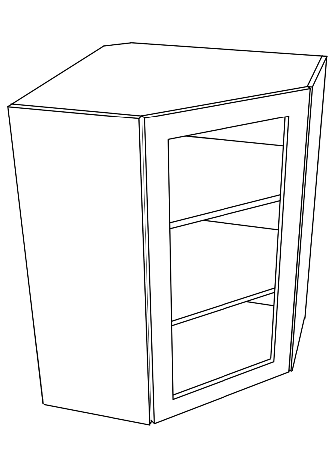 Wall Diagonal Corner With Glass Door (Breckenridge - Ebony)