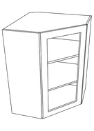 Wall Diagonal Corner With Glass Door (Vail - Blue Jeans)