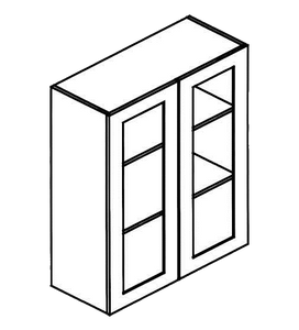 Wall With Glass Door 24" High - Double Door (Killington - Celeste)