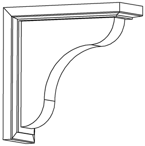 CTS2_9_2B - Counter Top Profiled Support On 2 Brackets - Wood (Aspen - Pure)