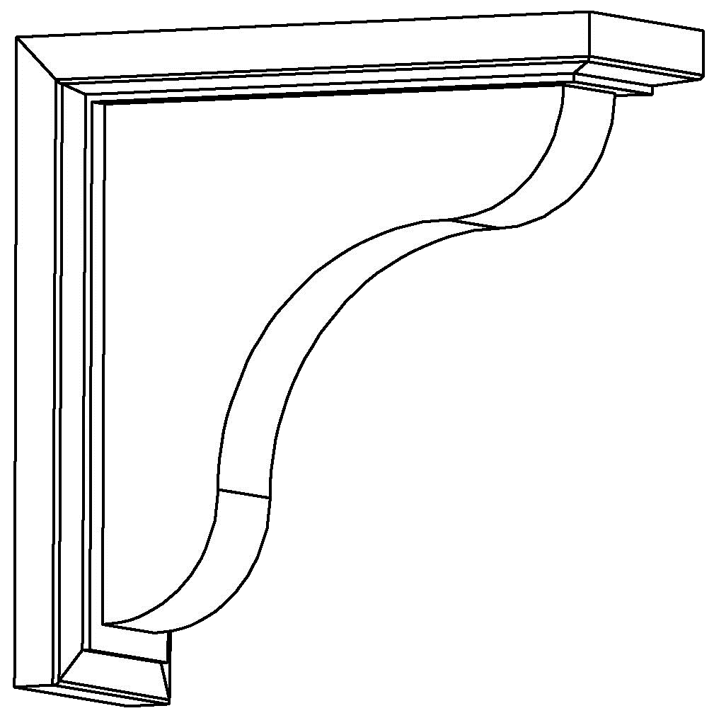 CTS2_9_2B - Counter Top Profiled Support On 2 Brackets - Wood (Vail - Ebony)