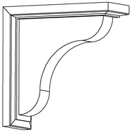 CTS2_9_2B - Counter Top Profiled Support On 2 Brackets - Wood (Breckenridge - Cream White)