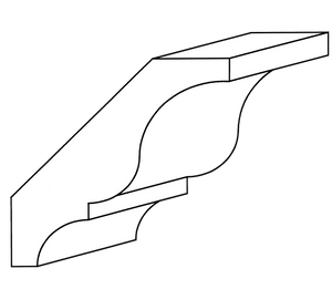 OG13 - Ogee moldings 2¼"H x 2¼"D x 96"L (Breckenridge - Cream White)