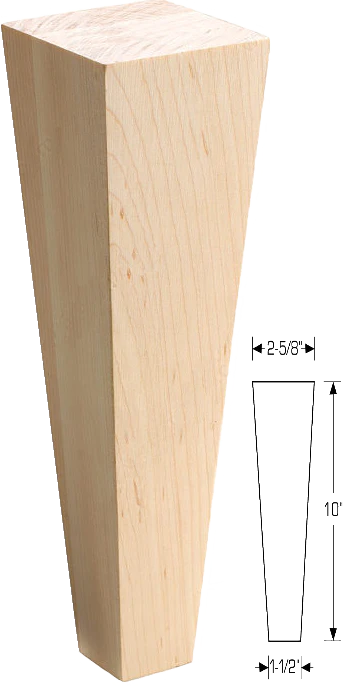 RICH_SQTLEG28 - Square Tapered Wood Leg - 2 5/8