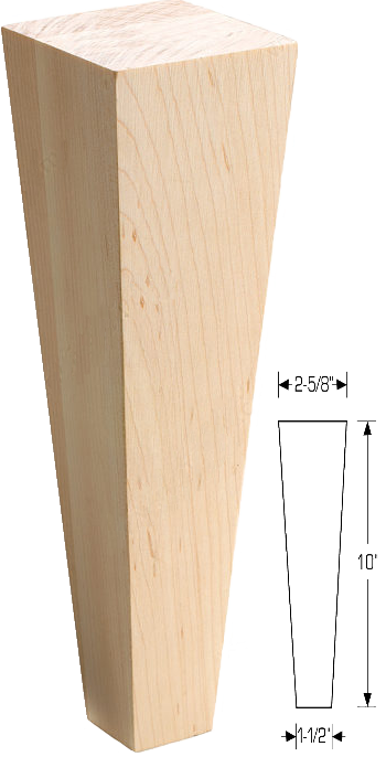 RICH_SQTLEG28 - Square Tapered Wood Leg - 2 5/8