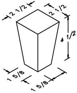 SQTLEG3 - Square Tapered Leg - Wood - 2_½" x 2_½" x 4_½" (Alta - Celeste)