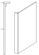 Tall-End-Panel ( Left) 4 1/2''x 84''x 23.75'' Alta - Orion Gray