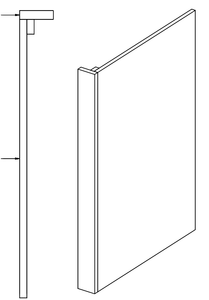 Tall-End-Panel ( Left) 4 1/2''x 84''x 23.75'' Aspen - Cream White