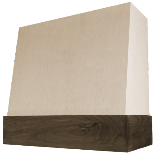 Range Hood - Angled Walnut Band Smooth (Aspen - Cream White)-QUOTE ON DEMAND