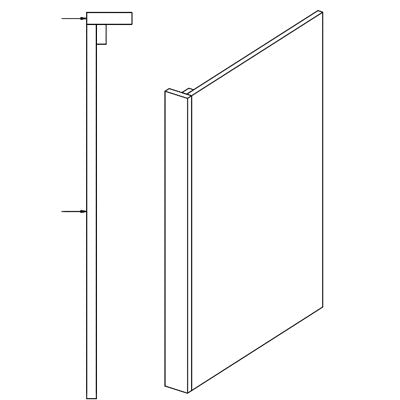 Base-End-Panel ( Left)  3''x 34.5'x 23.75''-Aspen - Cream White